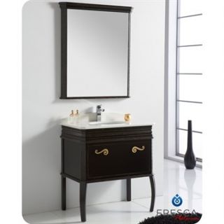 Fresca Platinum London 32 Antique Black Bathroom Vanity with Swarovski Handles