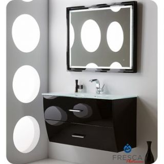 Fresca Platinum Wave 40 Glossy Black Modern Bathroom Vanity
