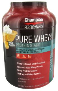 Champion Performance   Pure Whey Plus Protein Stack Banana Cream Pie   4.8 lbs.