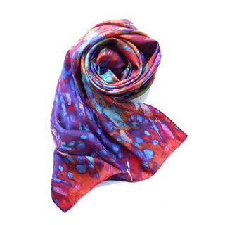 floral print artistic silk scarf by ramzi musa