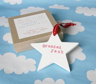 personalised wooden memory star by modo creative