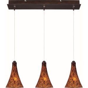 ET2 Lighting ET2 E94831 104BZ Bronze Leopard 3 Light RapidJack Pendant and Canop