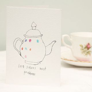 'tea solves most problems' card by death by tea