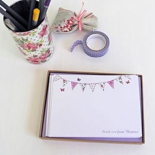 personalised bunting notecards set by love give ink
