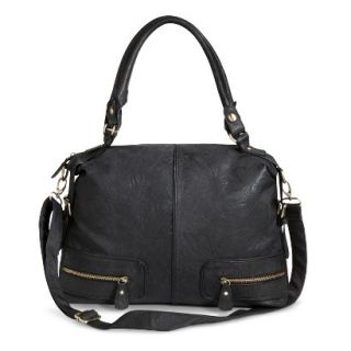 Bueno Satchel Handbag with Removable Strap   Black