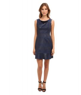 Ivy & Blu Maggy Boutique Sleeveless Textured Dress w/ Jewel Womens Dress (Blue)
