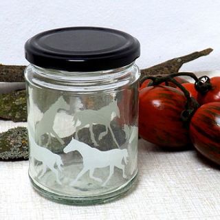 horse glass jar by aiga & ginta