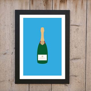 'worship champagne' personalised print by loveday designs