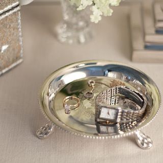 small silver tray with feet by jodie byrne