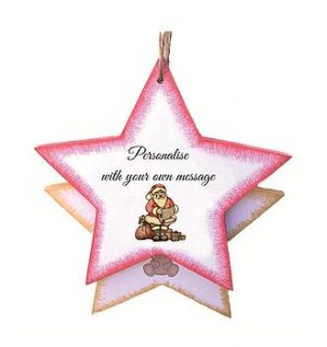 personalised christmas tree star by rose cottage