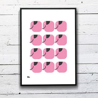 seeing pink elephants graphic print by hellosatveer