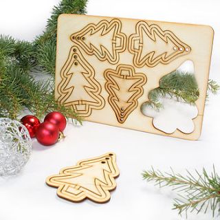 15 laser cut 'christmas tree' decorations by cleancut wood