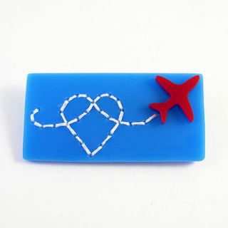 vapour trail heart brooch by i am acrylic