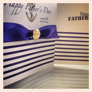 breton stripe personalised father's day card by made with love designs ltd