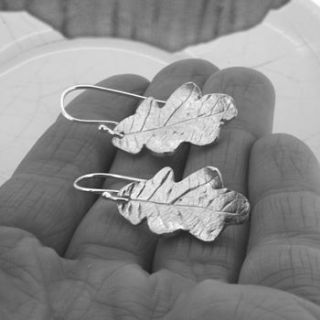 oak leaf earrings by silver leaves