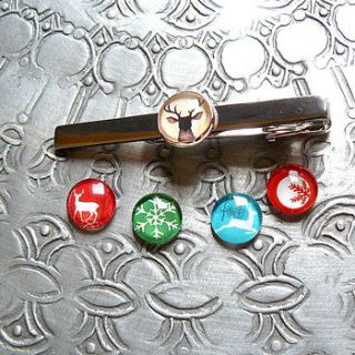 christmas tie clip by pennyfarthing designs