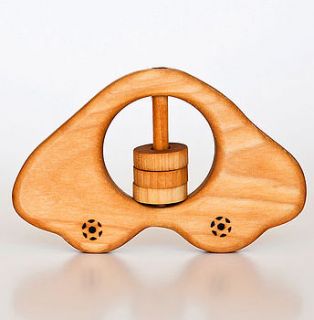 organic wooden car rattle by wooden toy gallery