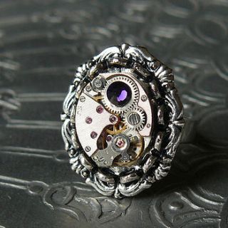 silver watch movement ring by pennyfarthing designs