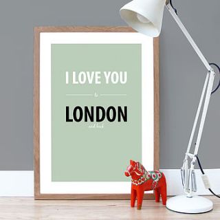 personalised 'i love you to and back' print by a piece of ltd