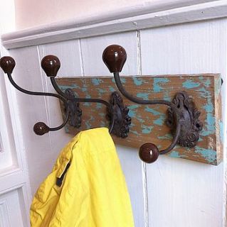 green baroque distressed hook board by the forest & co