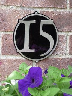 stainless steel circle house number plaque by housebling