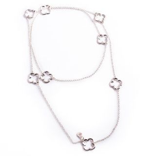 long silver clover necklace by francesca rossi designs