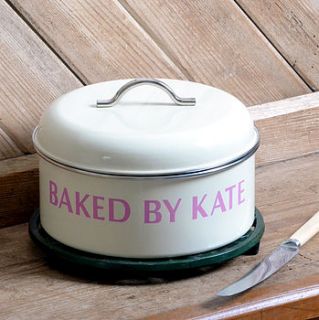 personalised retro cake tin by jonny's sister