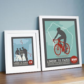 personalised bicycle race print by cat's print shop