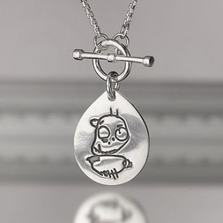 pendant from your child's drawing by touch on silver