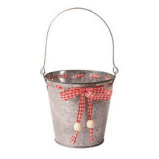 tin bucket with ribbon by dibor