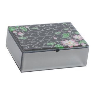 Mele & Co. Chanda Mirrored Glass Jewelry Box with Lily Pond Design