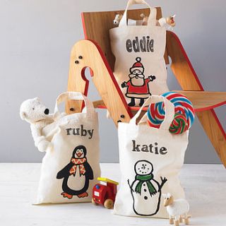 personalised mini christmas tote bag by 3 blonde bears