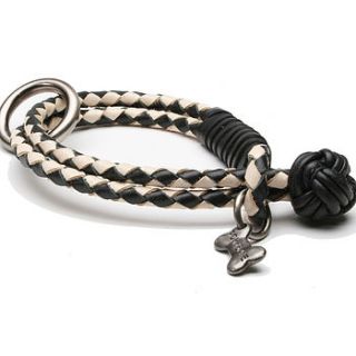 comet braided leather dog collar by rokabone