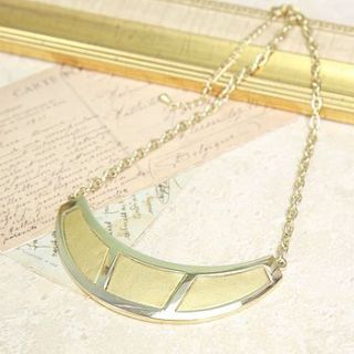 metallic leather effect necklace by lisa angel