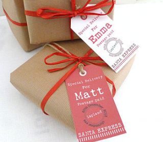 christmas personalised gift tags by tilliemint loves
