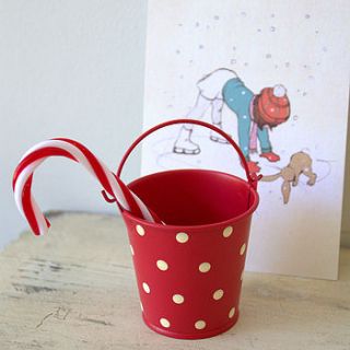 set of four mini red buckets by little ella james