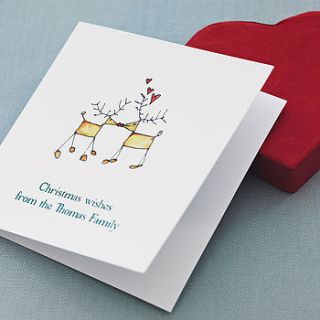 pack of personalised reindeer christmas cards by this is nessie