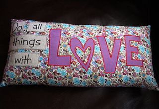 'do all things with love' cushion by london garden trading