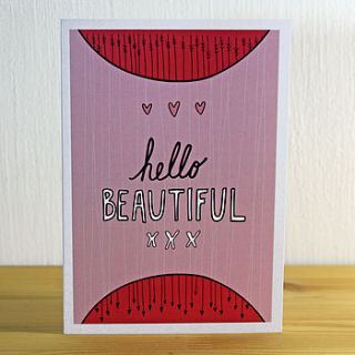 'hello beautiful' a6 greetings card by angela chick