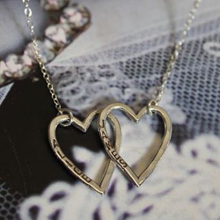 personalised twin heart necklace by posh totty designs boutique