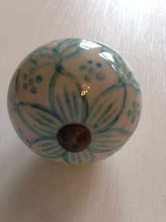 hand painted ceramic drawer knob by french grey interiors