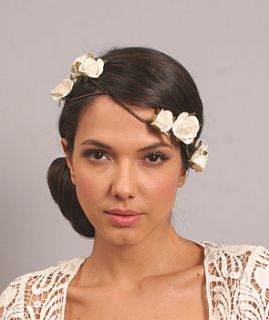 bridal rose hair wreath by aurora rose bridal