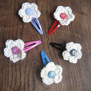 pack of two handmade flower hair clips by hopscotch of henley