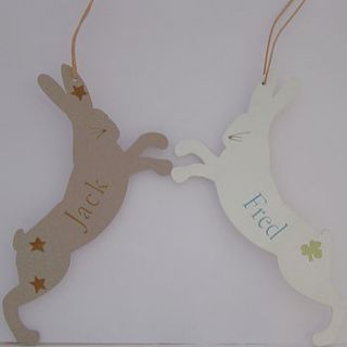 personalised boxing hares decoration by seahorse