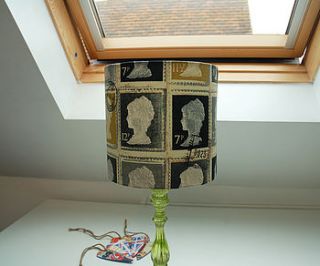 handmade funky stamps fabric lampshade by the shabby shade