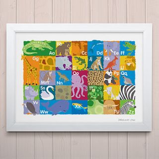 animal alphabet fine art print by art adventure