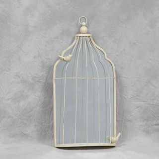 antique white birdcage mirror by daisy west