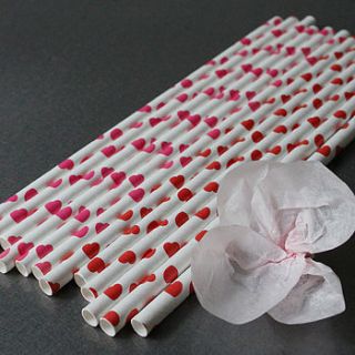 heart paper straws by pearl and earl