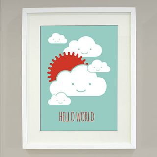 'hello world' art print by bread & jam