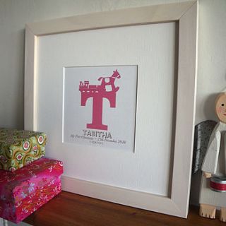 my first christmas personalised print by letterfest